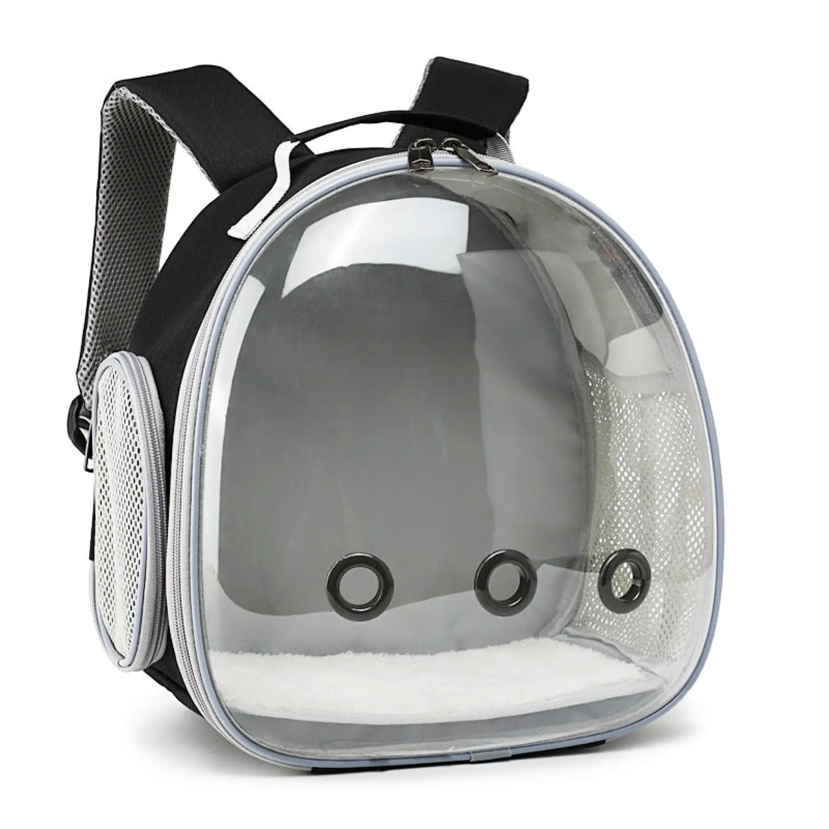 Black clear bubble window pet backpack carrier for small animals