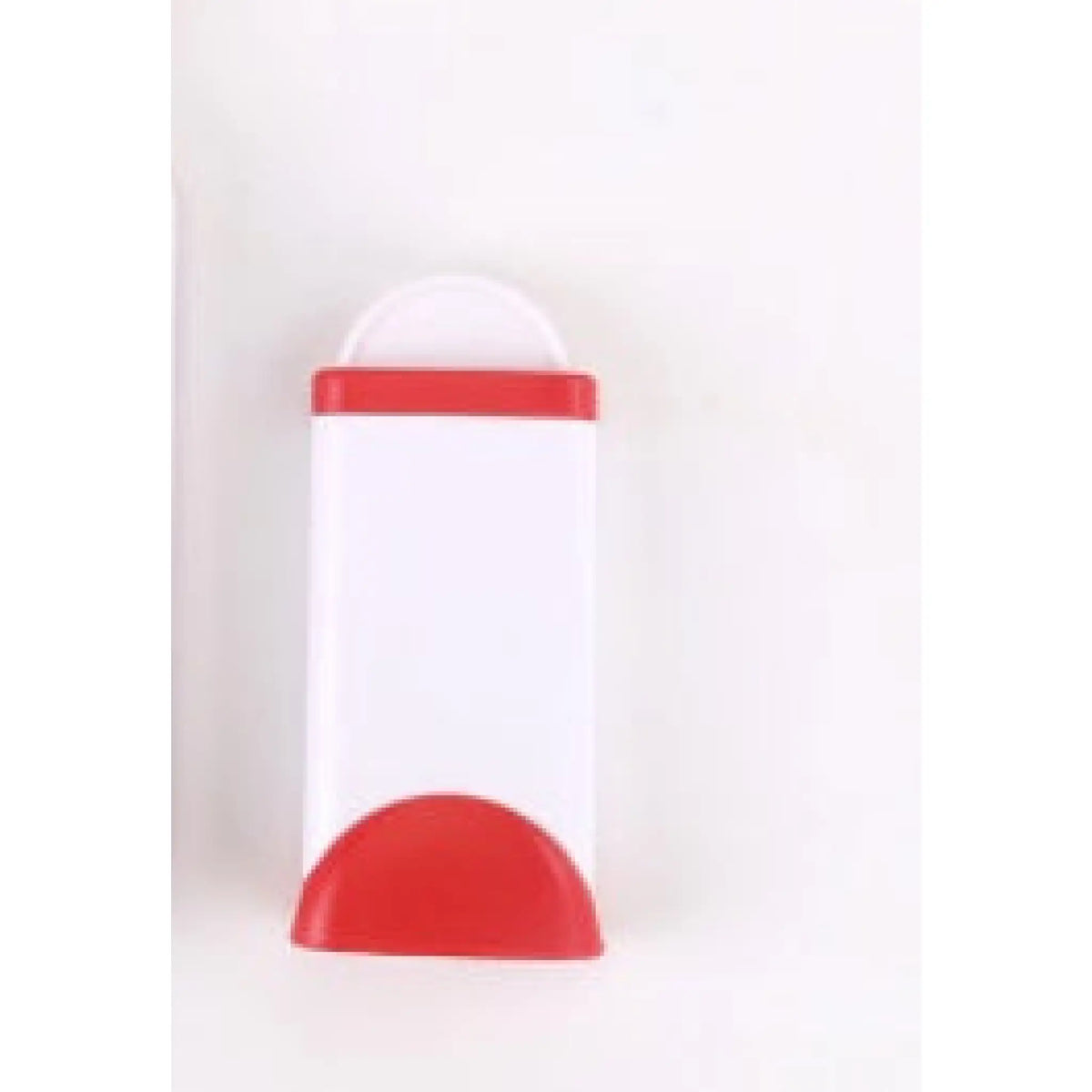 Red and white self-cleaning base for pet hair remover brush, front view