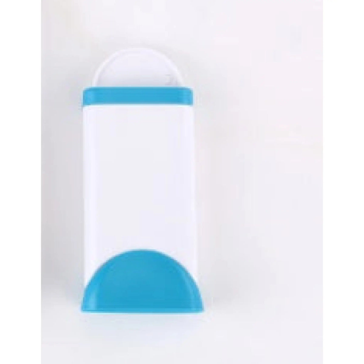 Sky blue and white self-cleaning base for pet hair remover brush, front view