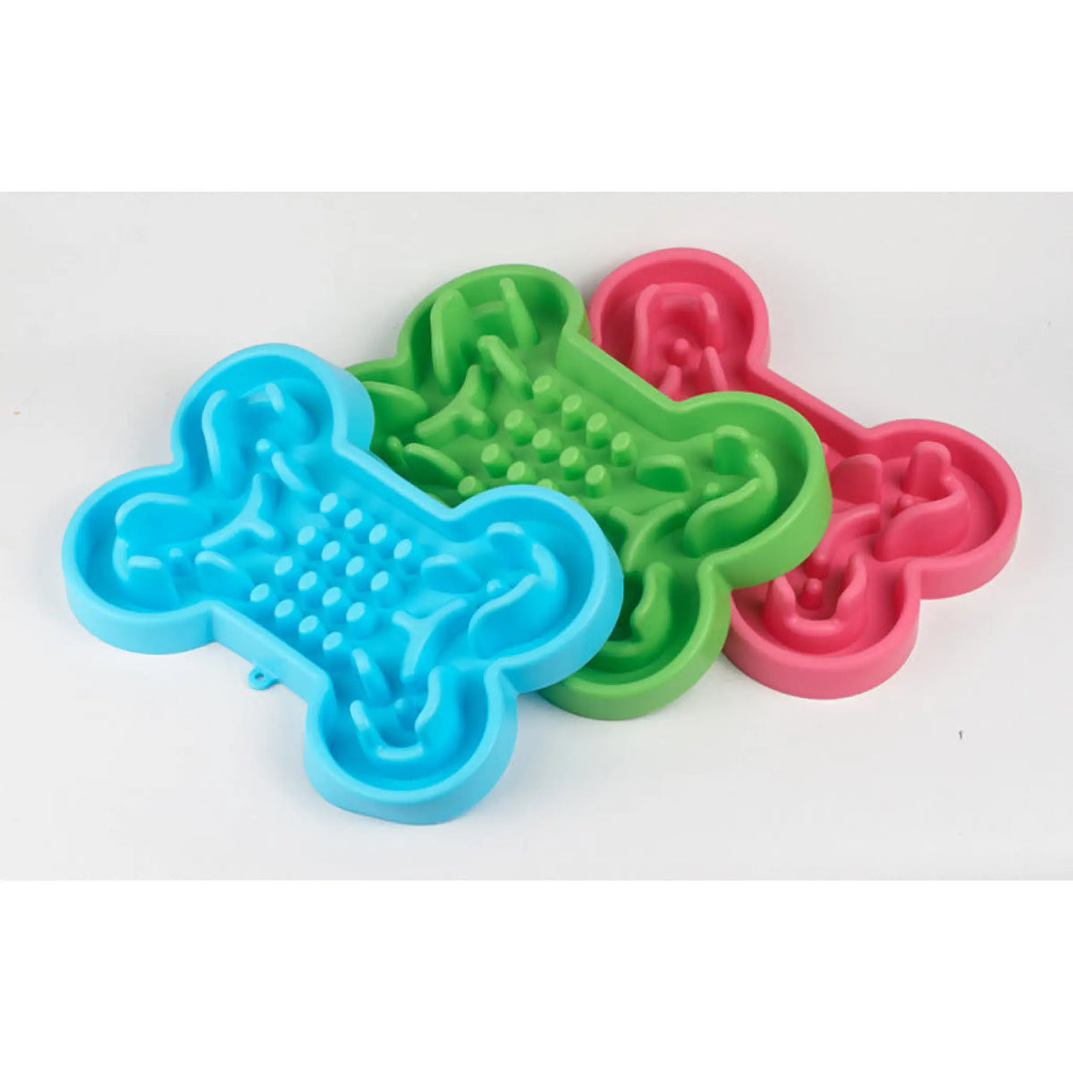 Zovipaw Silicone Slow Feeder Dog Bowls in Sky Blue, Lime Green, and Rose Pink