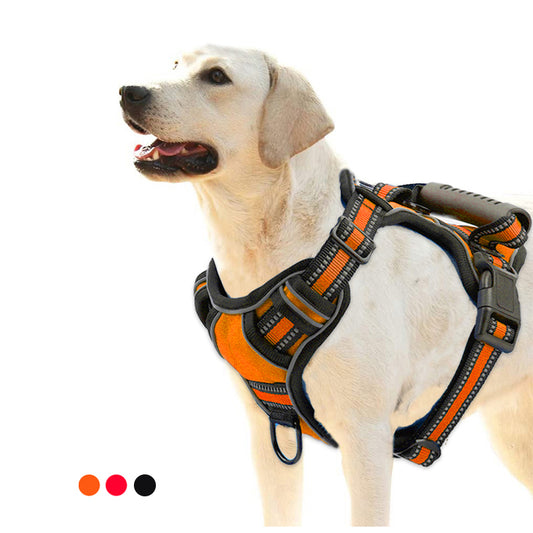 No Pull Breathable Reflective Dog Harness Vest Adjustable Chest Straps Walking